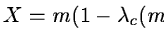 $X=m(1-\lambda_c(m)/\lambda)$