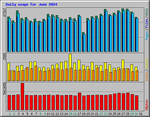 Daily usage for June 2024