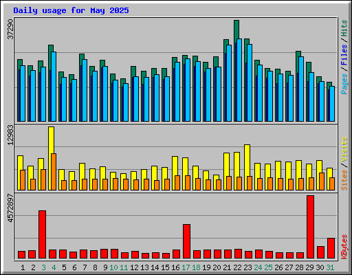 Daily usage for May 2025