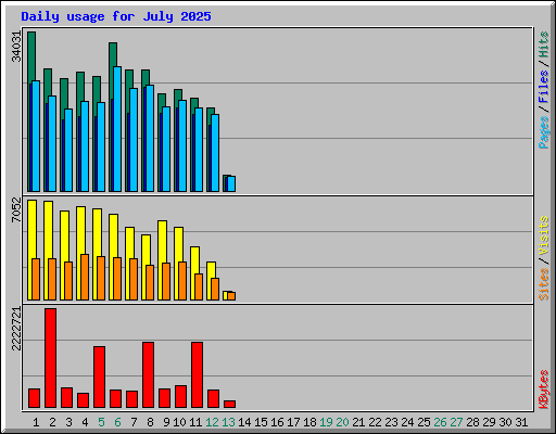 Daily usage for July 2025