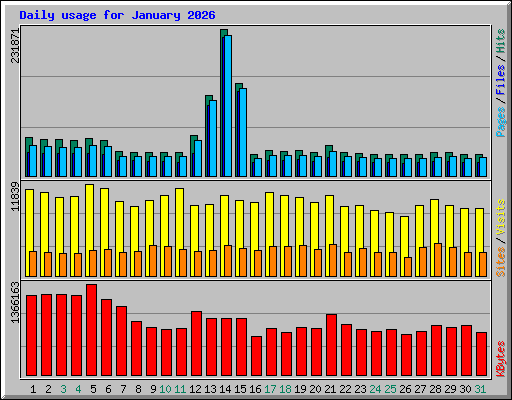 Daily usage for January 2026