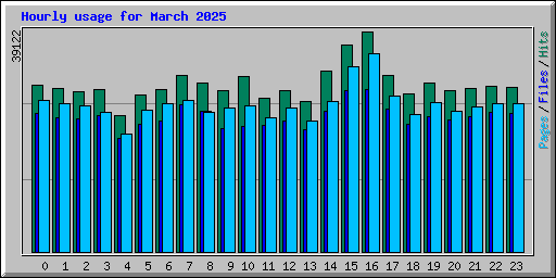 Hourly usage for March 2025